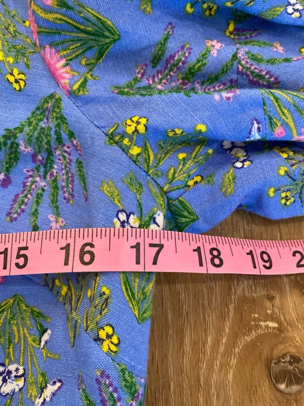 LOFT Dress Women’s 4 Petite Blue Floral Linen Summer Wedding Guest Cottagecore - Picture 7 of 11
